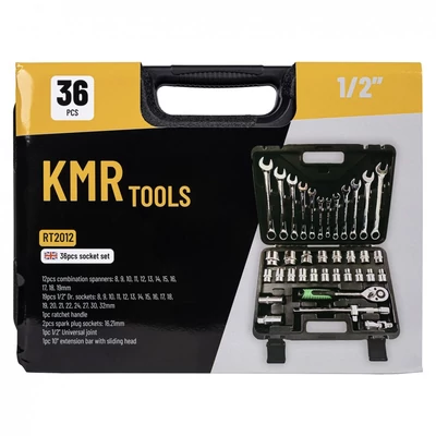 Szerszám készlet 36 részes csillag-villás + racsnis kulcs 1/2