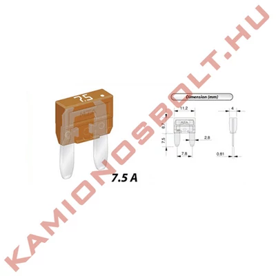 Biztosíték késes kicsi 7,5A