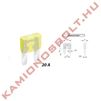 Biztosíték késes kicsi 20A