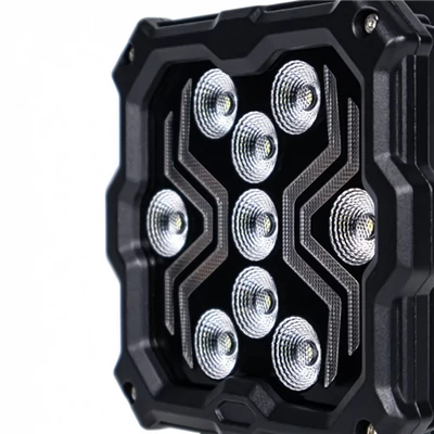 Munkalámpa LED helyzetjelzővel X-SPIDER 2 alu ház 9 LED 12/24V