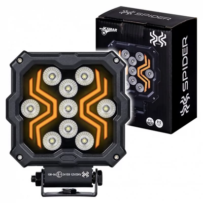 Munkalámpa LED helyzetjelzővel X-SPIDER 2 alu ház 9 LED 12/24V