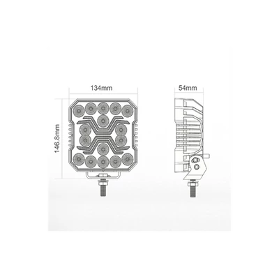 Munkalámpa LED helyzetjelzővel X-SPIDER 1 alu ház 16 LED 60W 12/24V