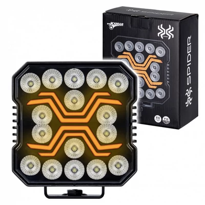 Munkalámpa LED helyzetjelzővel X-SPIDER 1 alu ház 16 LED 60W 12/24V