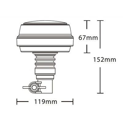 Villogó LED-es UFO III tetőre csőre szerelhető sárga 12 LED 9-33V