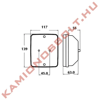 Lámpa Neoplan köd piros 