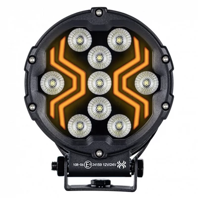 Munkalámpa LED helyzetjelzővel X-SPIDER 3 kerek  alu ház 9 LED 12/24V