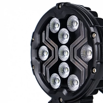 Munkalámpa LED helyzetjelzővel X-SPIDER 3 kerek  alu ház 9 LED 12/24V