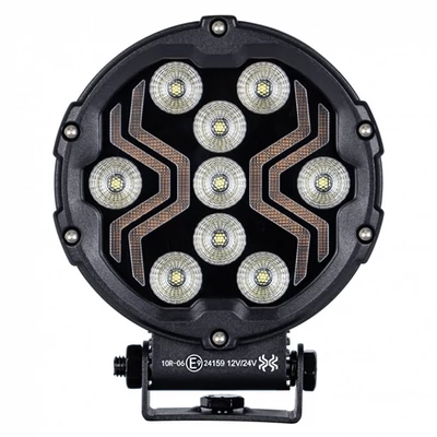 Munkalámpa LED helyzetjelzővel X-SPIDER 3 kerek  alu ház 9 LED 12/24V