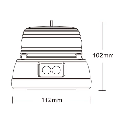 Villogó LED-es ELEMES sárga tetőre mágneses 2x9V elem 16 LED (280 óra)