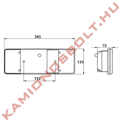 Lámpa hátsó MAN 5 kamrás bal 