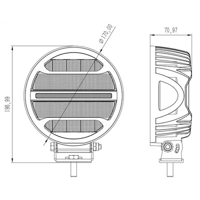 Távfényszóró LED-es helyzetjelző lámpával 18xLED D=170mm 9000 LUMEN 10-33V (Osram/P7)