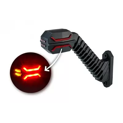 Gumilámpa LED karos-csuklós piros-fehér-sárga bal 0,5m kábellel