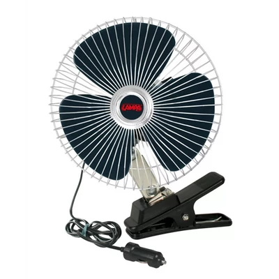 Ventilátor csipeszes 12V D=20cm/8 inch Oszcilláló 