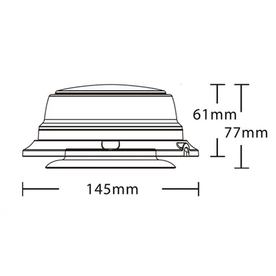 Villogó LED-es UFO III tetőre mágneses sárga 12 LED 24W 9-33V