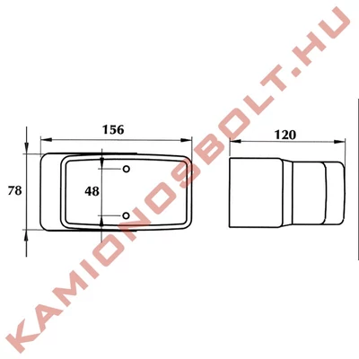 Irányjelző 135x78x70 bal