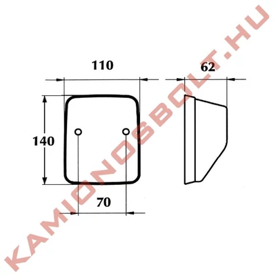 Irányjelző 110x140x62