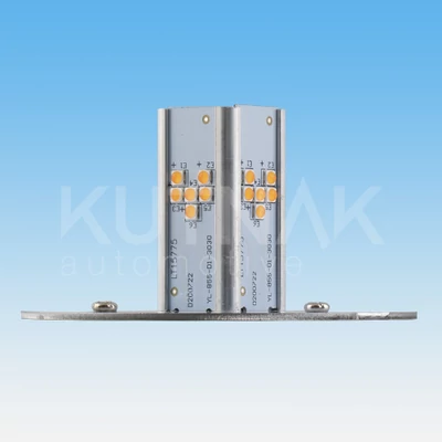 Villogó LED-es BLUEBERRY tetőre csőre szerelhető sárga 24 LED 24W 9-33V