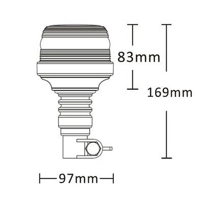 Villogó LED-es BLUEBERRY tetőre csőre szerelhető sárga 24 LED 24W 9-33V