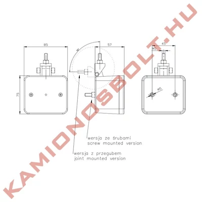 Tolatólámpa fehér kocka