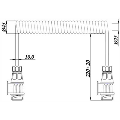 Elektromos kábel 12V 3m 13 PIN dugókkal