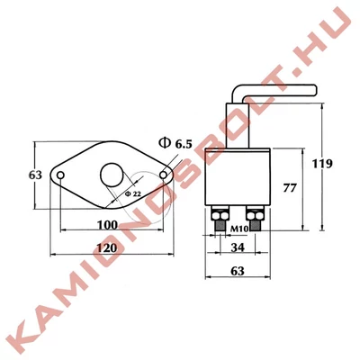 Áramtalanító 2500A karos