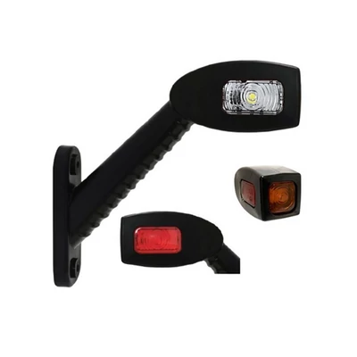 Gumilámpa LED piros/fehér/sárga 12/24V könyök/csukló 178mm bal