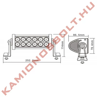 Munkalámpa LED Panel 36W 12 LED 252mm