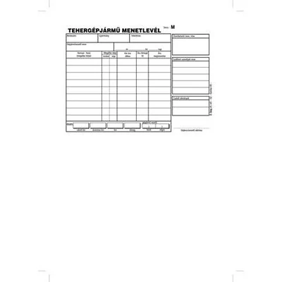 Nyomtatvány menetlevél A5