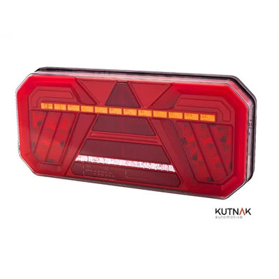 Lámpa hátsó pótkocsi LED-es háromszög prizmás jobb 305x140mm