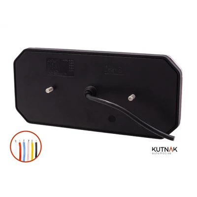 Lámpa hátsó pótkocsi LED-es háromszög prizmás jobb 305x140mm