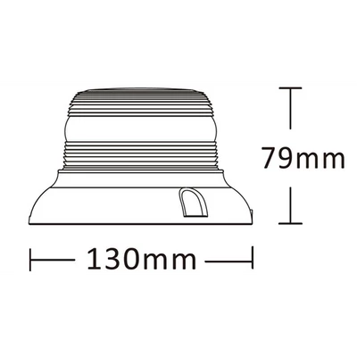 Villogó LED-es BLUEBERRY tetőre 3 csavaros sárga 24 LED 24W 9-33V