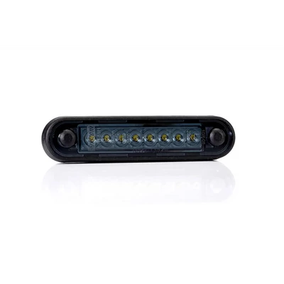 Lámpa helyzet 8 LED-es 12-36V lapos piros hosszú SÖTÉT búra