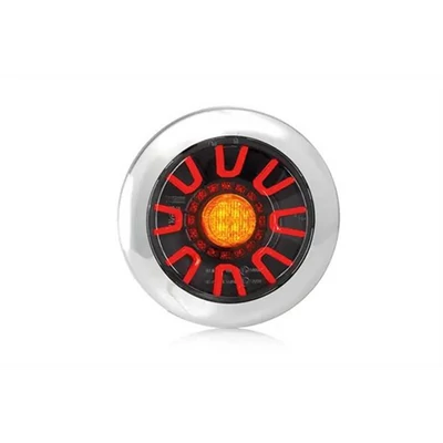 Lámpa hátsó kerek 3 funkciós LED-es 3D effekt 12-36V 1m kábellel