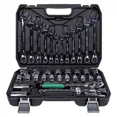 Szerszám készlet 36 részes csillag-villás + racsnis kulcs 1/2