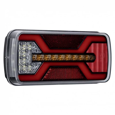 Lámpa hátsó univerzális LED-es tolatós 24cm kábel kivezetéssel X-SPIDER jobb 12/24V + rendszámvilágítás