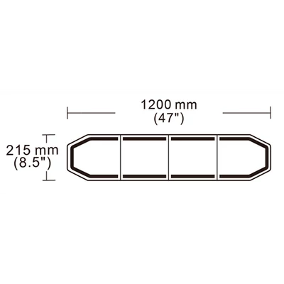 Villogó fényhíd LED LIGHTBAR VEZÉRLŐPANELLEL 1200mm 12/24V sárga éjszakai és nappali üzemmód