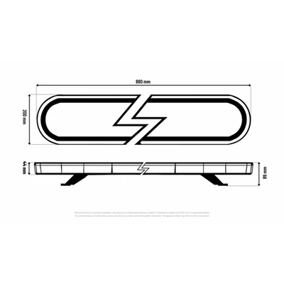 Villogó fényhíd LED-es 880x200mm 192LED 12/24V IP66