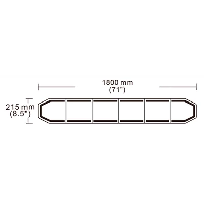 Villogó fényhíd LED LIGHTBAR VEZÉRLŐPANELLEL 1800mm 12/24V sárga éjszakai és nappali üzemmód