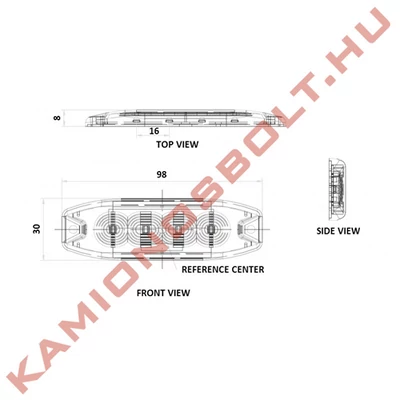 Villogó stroboszkóp slim 4 LED