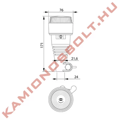 Villogó LED mini sárga flexi