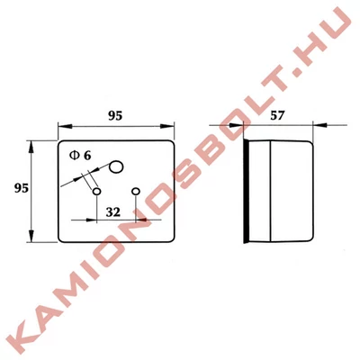Tolatólámpa nagy szögletes 
