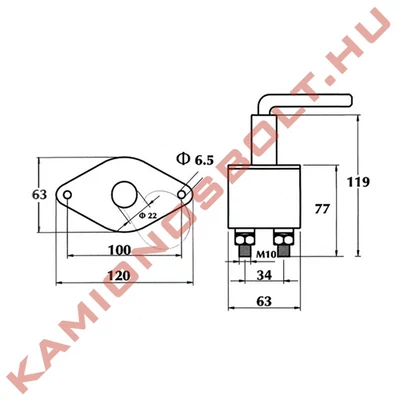 Áramtalanító 2500A karos