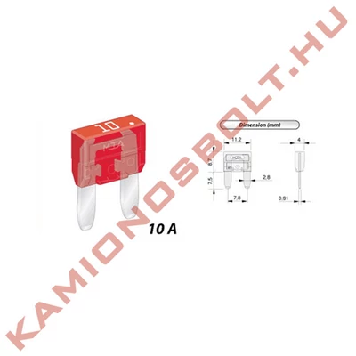 Biztosíték késes kicsi 10A