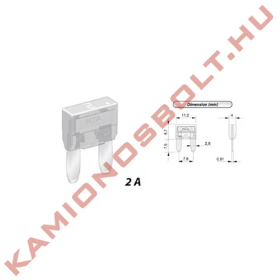 Biztosíték késes kicsi 2A