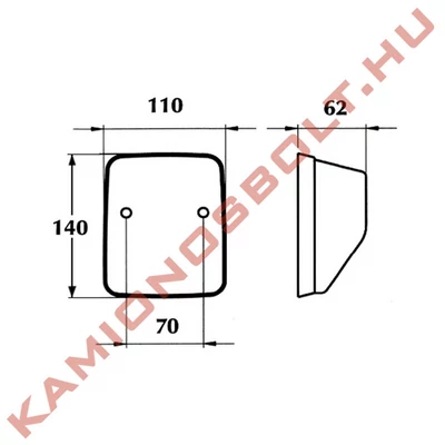 Irányjelző 110x140x62