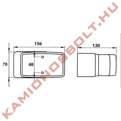 Irányjelző 135x78x70 bal