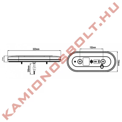 Lámpa hátsó LEDes ovál bal 12/24V