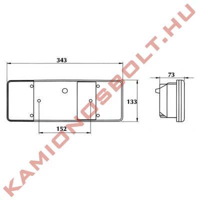 Lámpa hátsó MAN 5 kamrás bal 