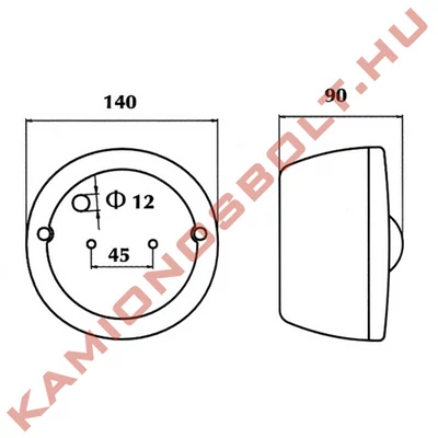 Lámpa hátsó pont indexes jobb 