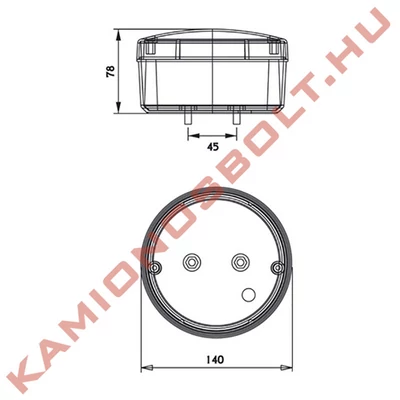 Lámpa hátsó tolató kerek fehér